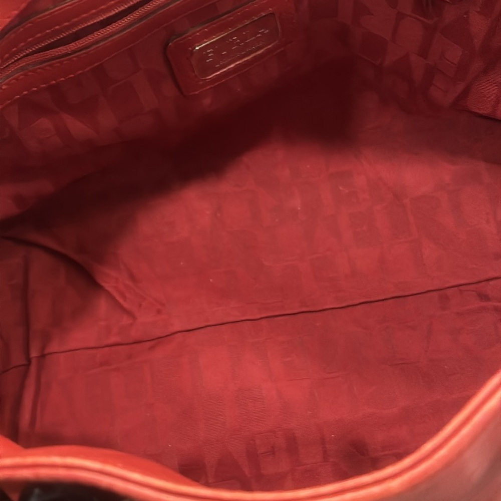 Furla Red Leather Satchel with Unbranded Twilly Detail EUC - Picture 10 of 16